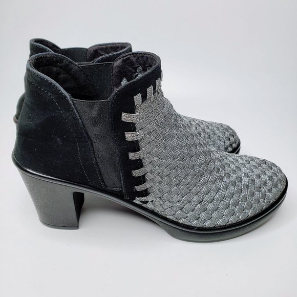 Steven by Steve Madden Enda Women’s Cross Knit Metallic Silver & Black Booties 8 - Picture 1 of 10